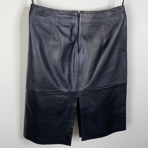 Cache double slit leather skirt -0 - Picture 4 of 7